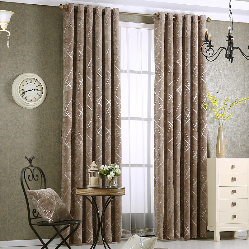 Solid Color Simple Modern Light Luxury Living Room Chenille Blackout Curtains - Image 4