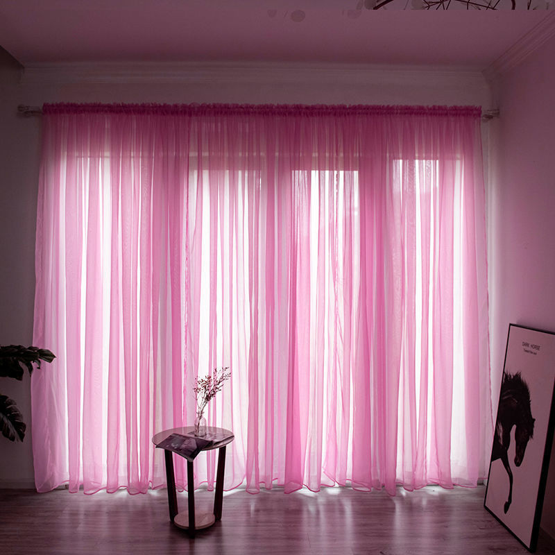 Simple And Modern Balcony Solid Color Gauze Curtain - Image 4