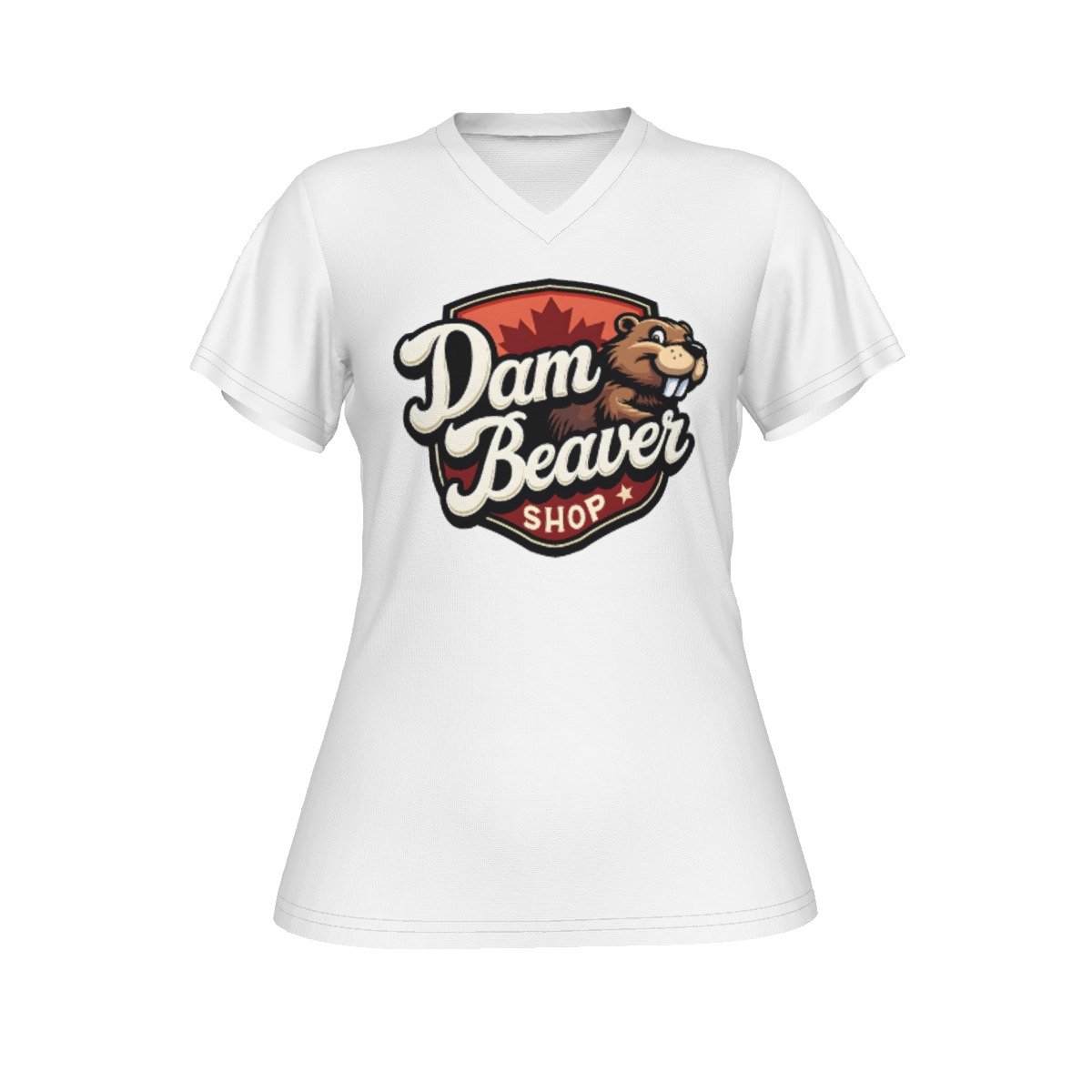Dam Beaver V-neck Women's T-shirt