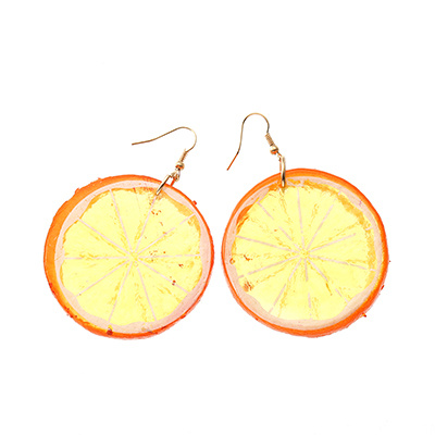 Lemon Slice Fruit Earrings – Trendy Resin Earrings for Women