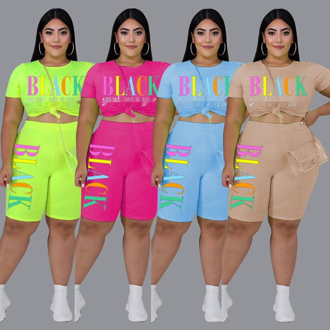 Letter Fashion Casual Plus Size Women's Clothing Suit