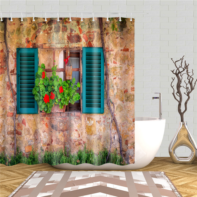 Garden Flowers Scenery Shower Curtains Bath Curtain Waterproof Bathroom Home Decor Washable Fabric Bathroom Screens - Image 7