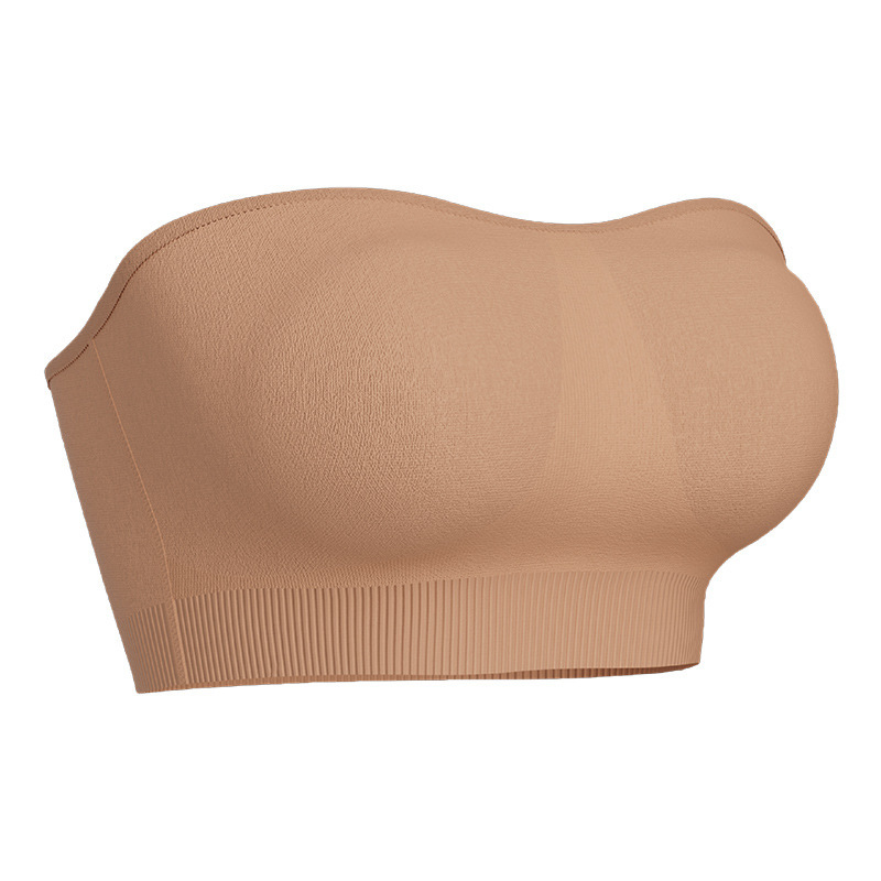 Plus Size Non-slip Silicone Push Up Leaky Shoulder Wrap Chest Women's Bra Strapless Wireless Bandeau - Image 8
