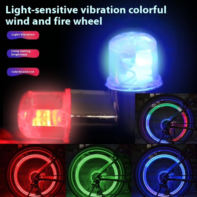 Inflating Valve Light, Wheels Colorful Light, Mountain Bike, Electric Motorcycle