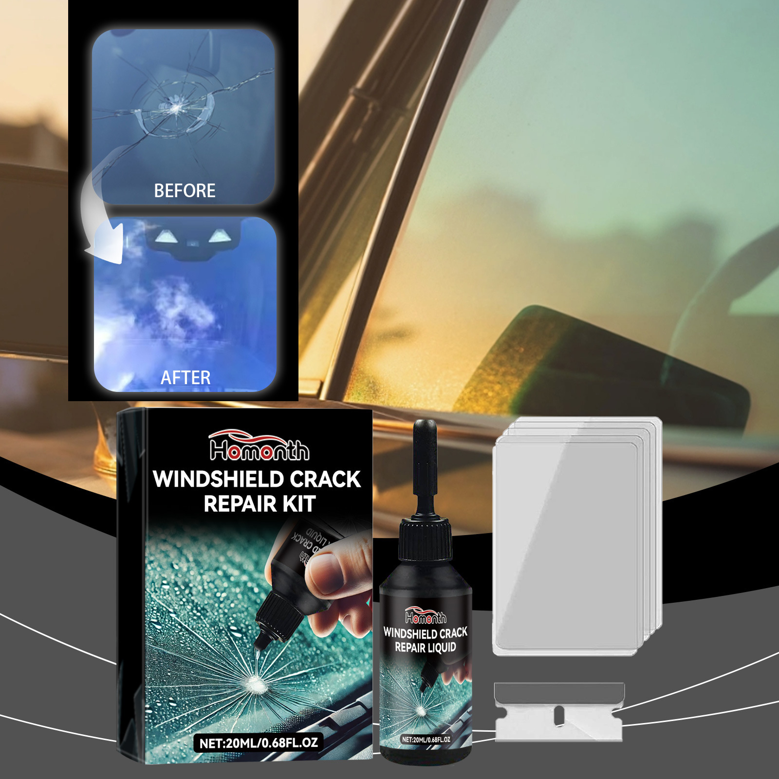 Auto Windshield Crack Repair Kit