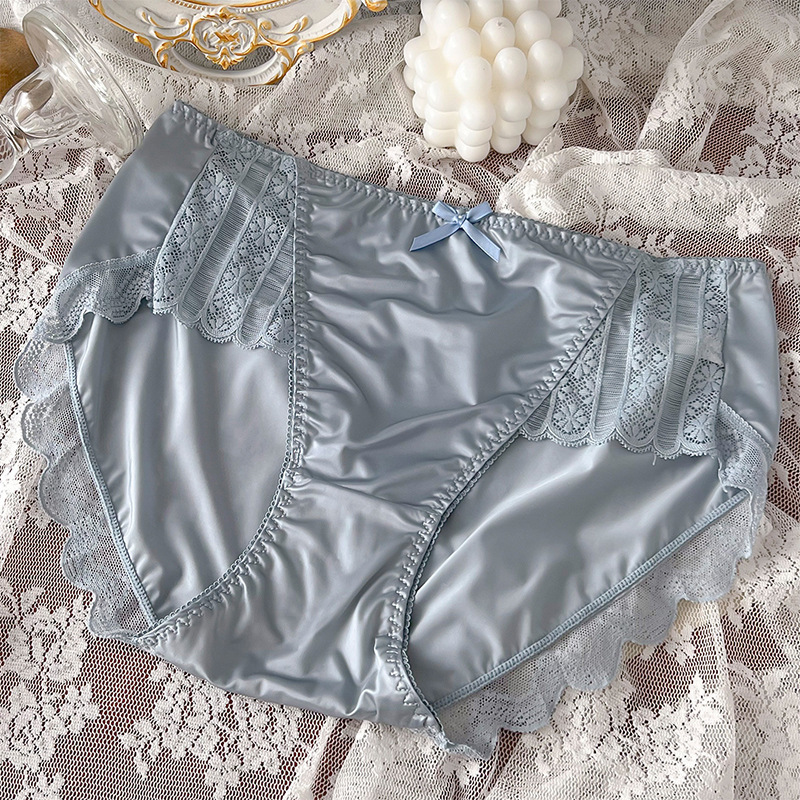 Skin-friendly Ice Silk Underwear Lace Edge Comfortable Satin Underwear Sheath Sexy Seamless Underwear Simple - Image 7