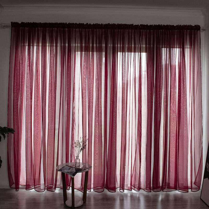 Simple And Modern Balcony Solid Color Gauze Curtain - Image 7