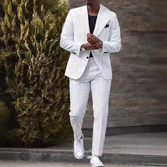 Light Luxury Business Casual Trousers Striped Suit