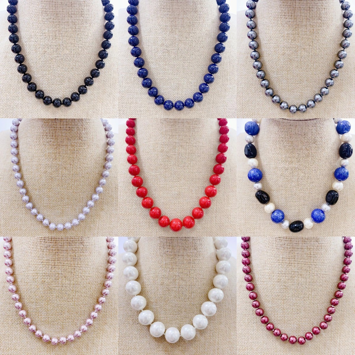 Gray Multicolor Shell Pearls Necklace