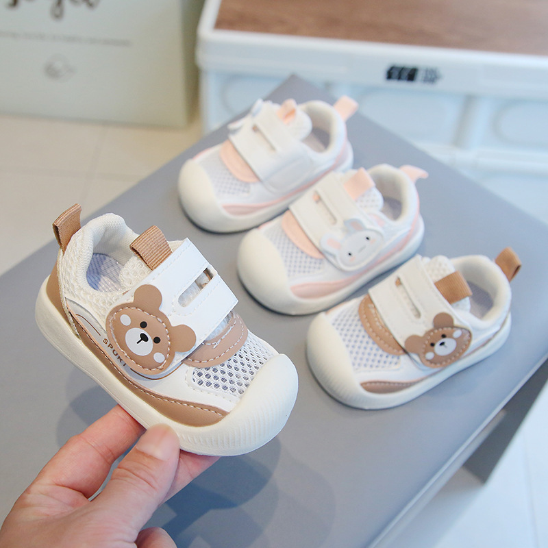 Hollow Transparent Net Soft Bottom 0-1-2 Years Old Cartoon Toddler Walking Shoes