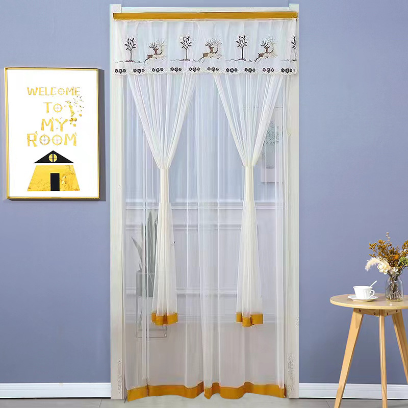 Punch-free Mosquito-proof Curtain Fabric Mesh Curtains Bedroom Lace Partition Four Seasons Household - Image 4