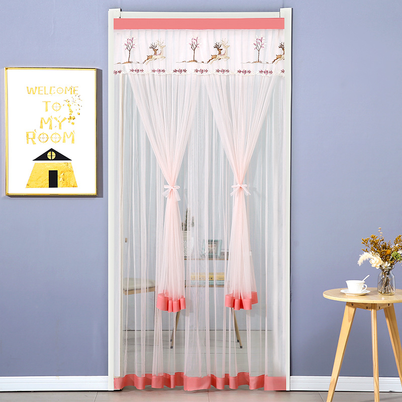 Punch-free Mosquito-proof Curtain Fabric Mesh Curtains Bedroom Lace Partition Four Seasons Household - Image 5