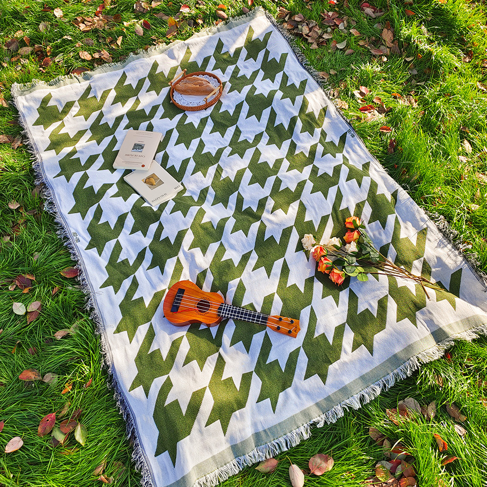 Bohemian Knitted Chenille Outdoor Camping Rugs