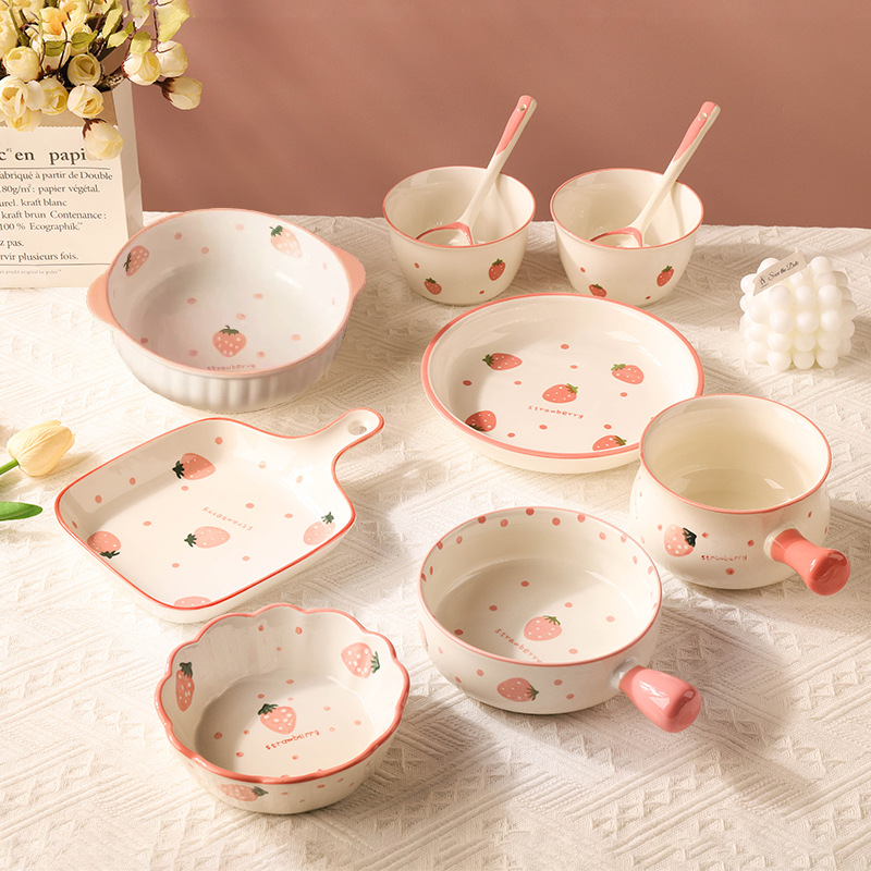 Strawberry Bowls And Dishes Tableware Set