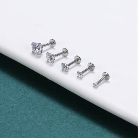 Diamond Zircon Tragus Cartilage Nail Lip Gem Hypoallergenic 316 Ear Bone