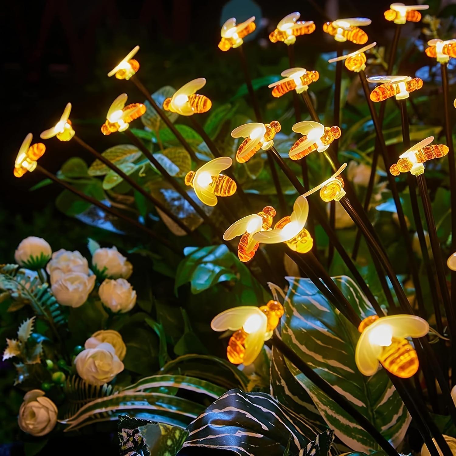 Solar Outdoor Garden Light 40LED Bee Stake Lights Decorative Solar Powered Garden Lamps For Yard Landscape Pathway And Patio Energy Efficient And Weatherproof