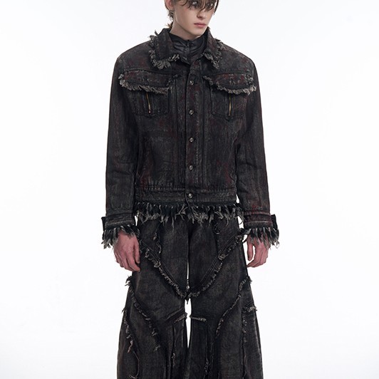 Men's Spring Hand-painted Wide-leg Pants