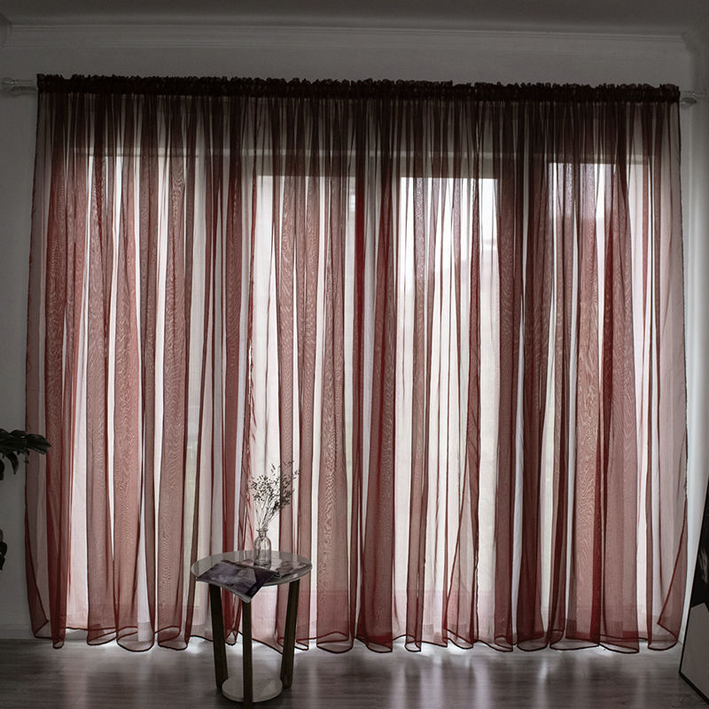 Simple And Modern Balcony Solid Color Gauze Curtain - Image 6