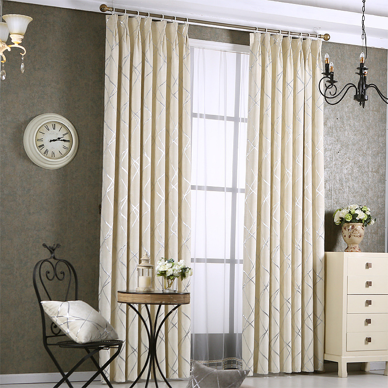 Solid Color Simple Modern Light Luxury Living Room Chenille Blackout Curtains - Image 3