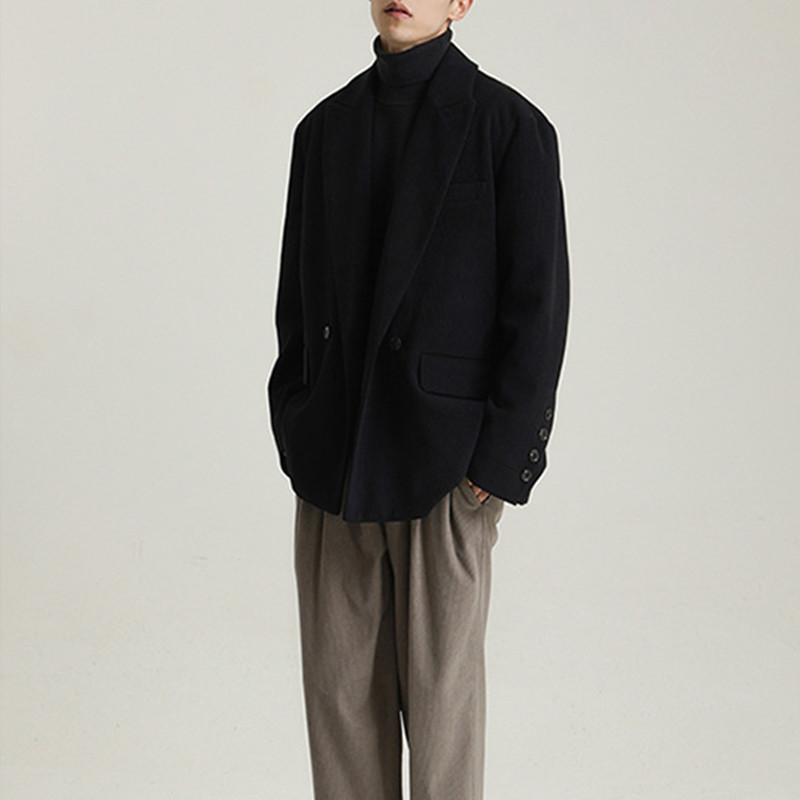 Thick Corduroy Blended Suit Jacket For Men