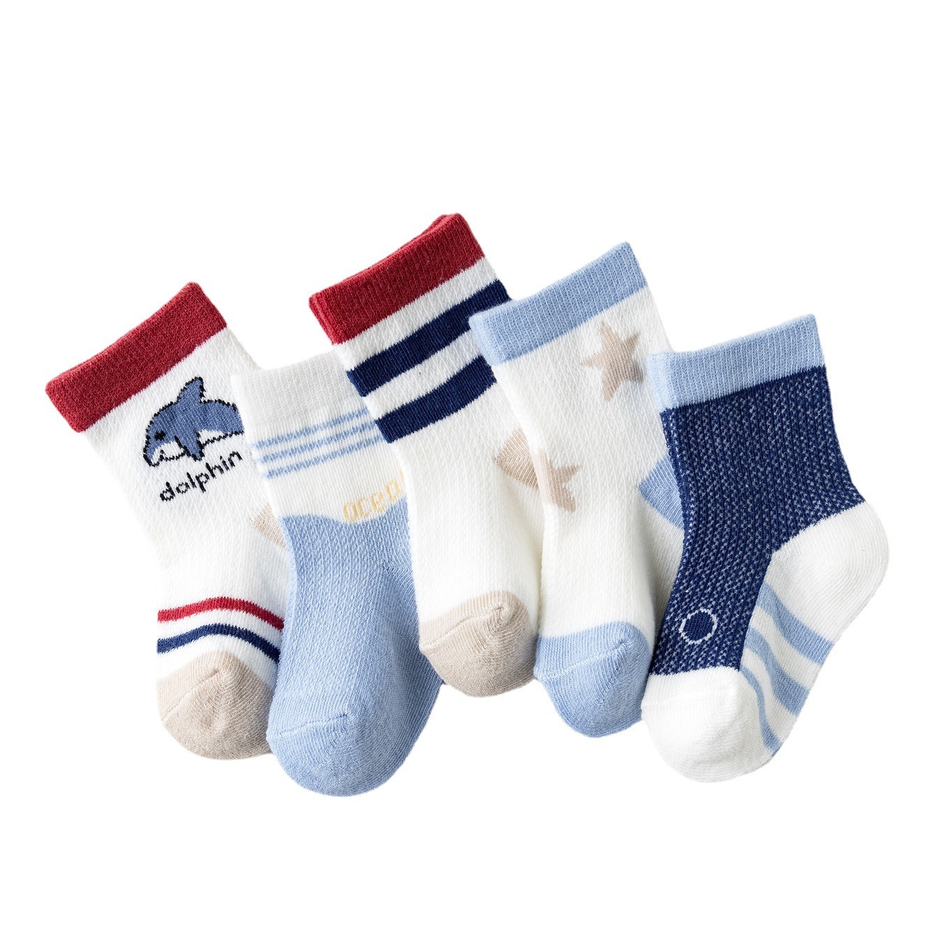 Mesh Breathable Cotton Elastic Middle Tube 0-8 Years Old Baby Socks