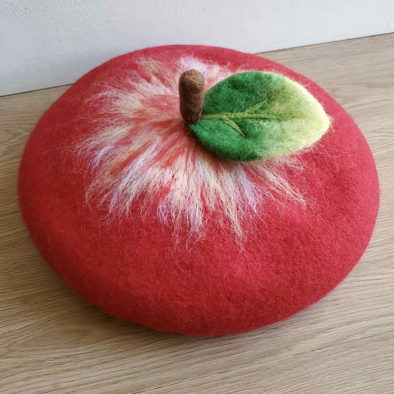 Handmade Wool Felt Christmas Beret