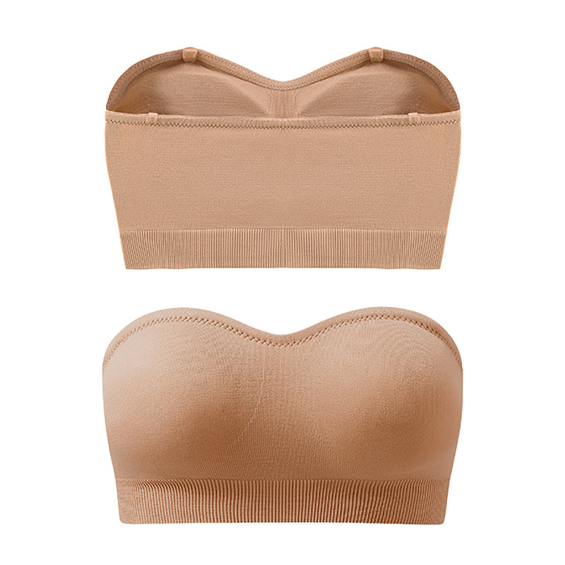 Plus Size Non-slip Silicone Push Up Leaky Shoulder Wrap Chest Women's Bra Strapless Wireless Bandeau - Image 5