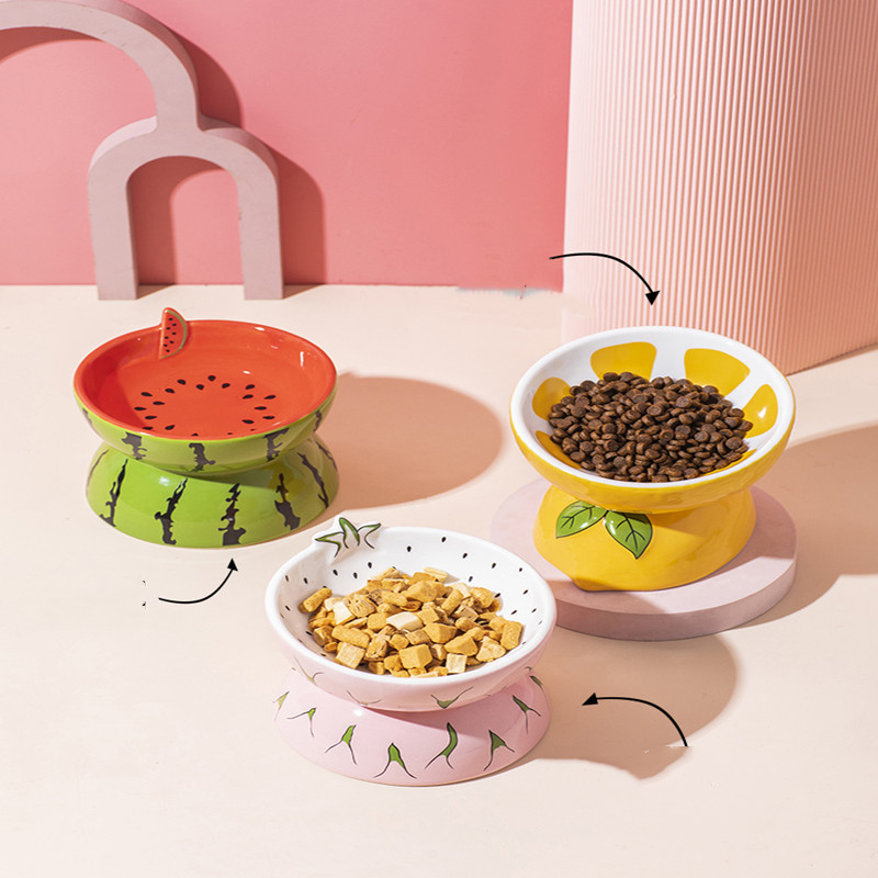 Cat Bowl Ceramic Basin Protection Cervical Slope Pet Supplies