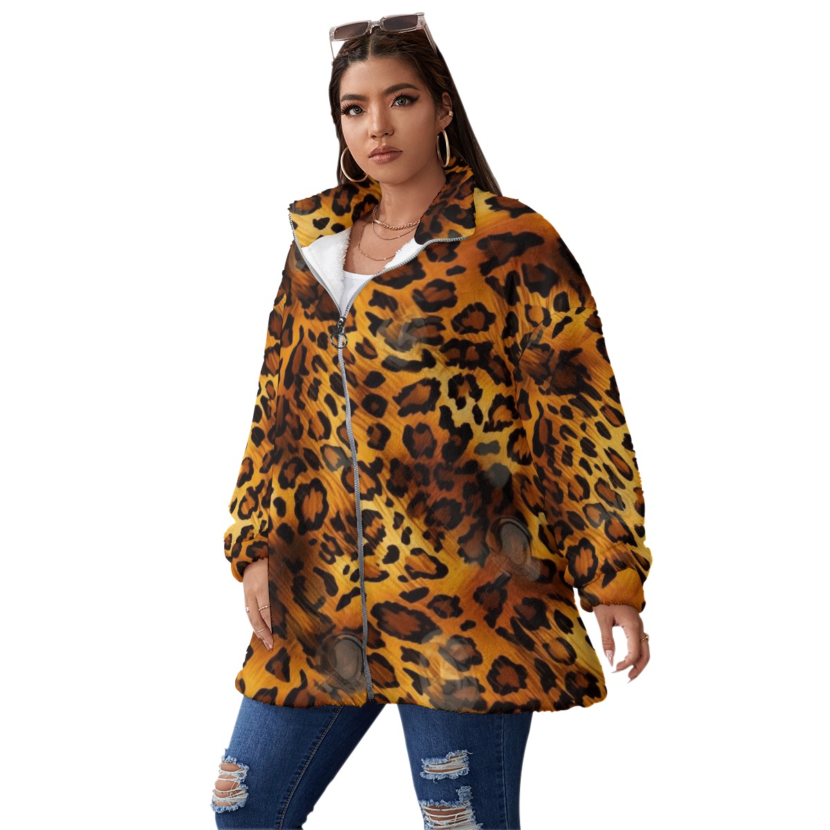 Luxury Soft Fleece Coat with Stand Collar and Snug Cuffs