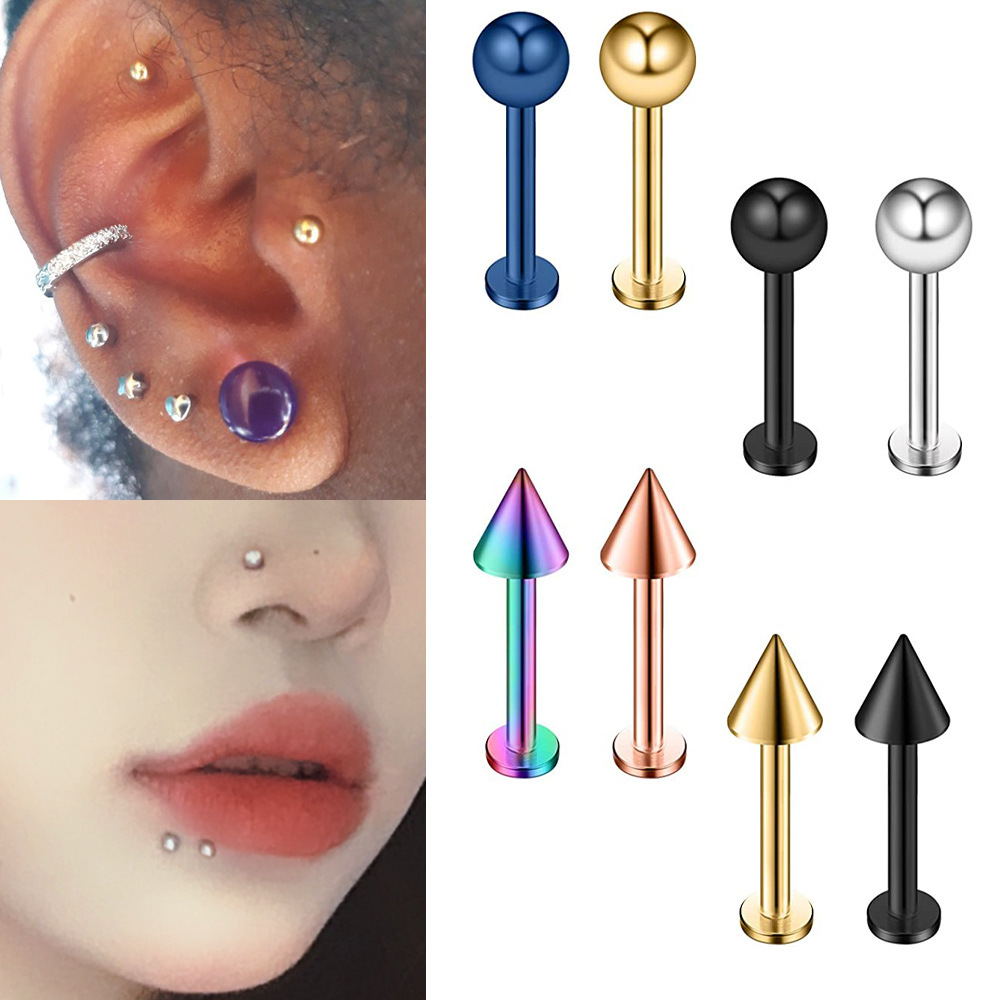 Men's And Women's Titanium Steel Flat Bottom Rod Lip Nails