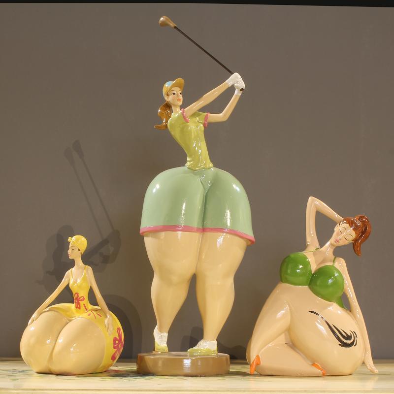 New Fat Lady Figurine Woman Ornament Home Decorations Girl Statue Sculpture