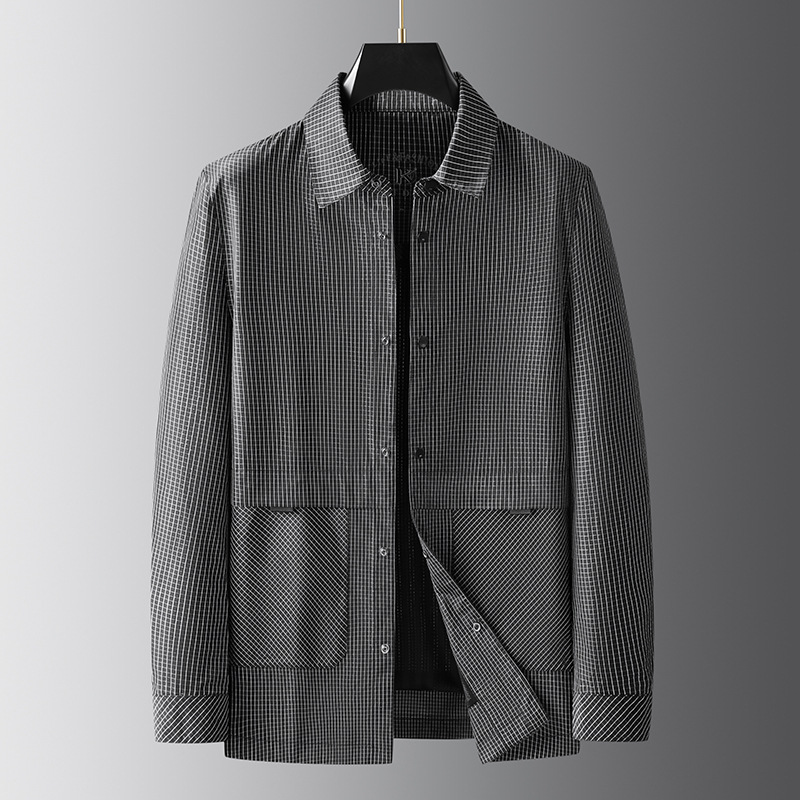 Plus Size Men's Clothing Loose Stand Collar Coat