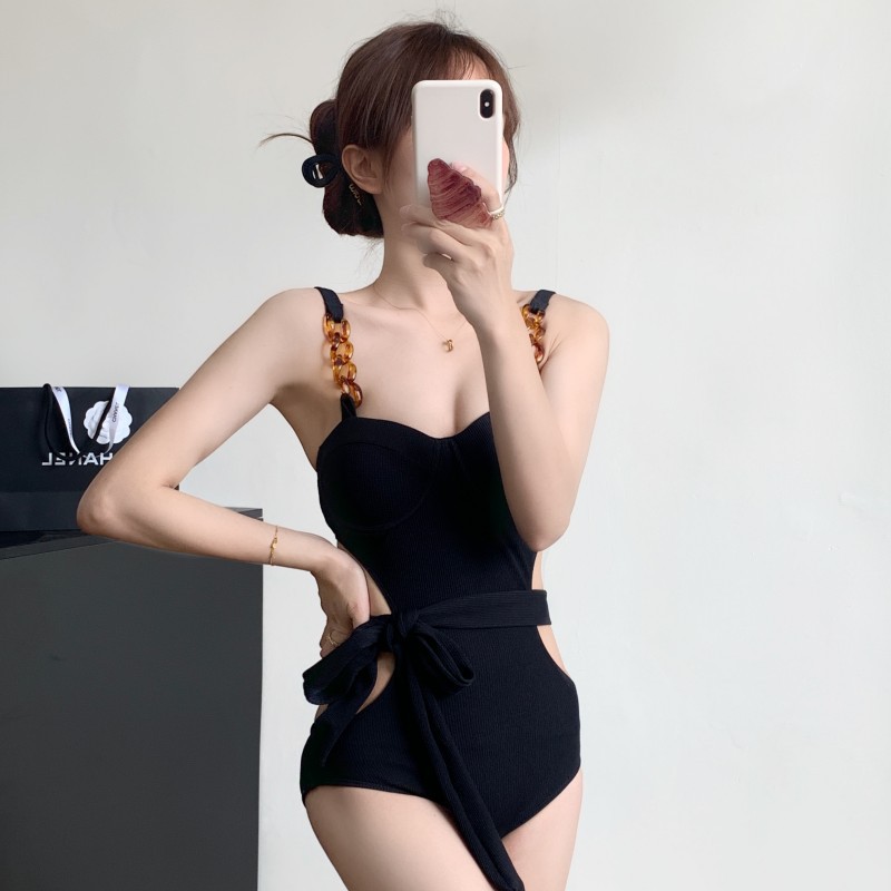 Jumpsuit Suspender Small Chest Gather Slim Vacation Swimsuit