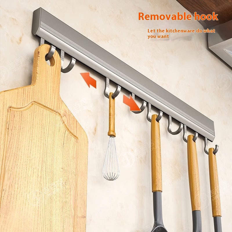 Factory Supply Kitchen Hook Rack Punch-free Wall-mounted Rack Aerospace Aluminum