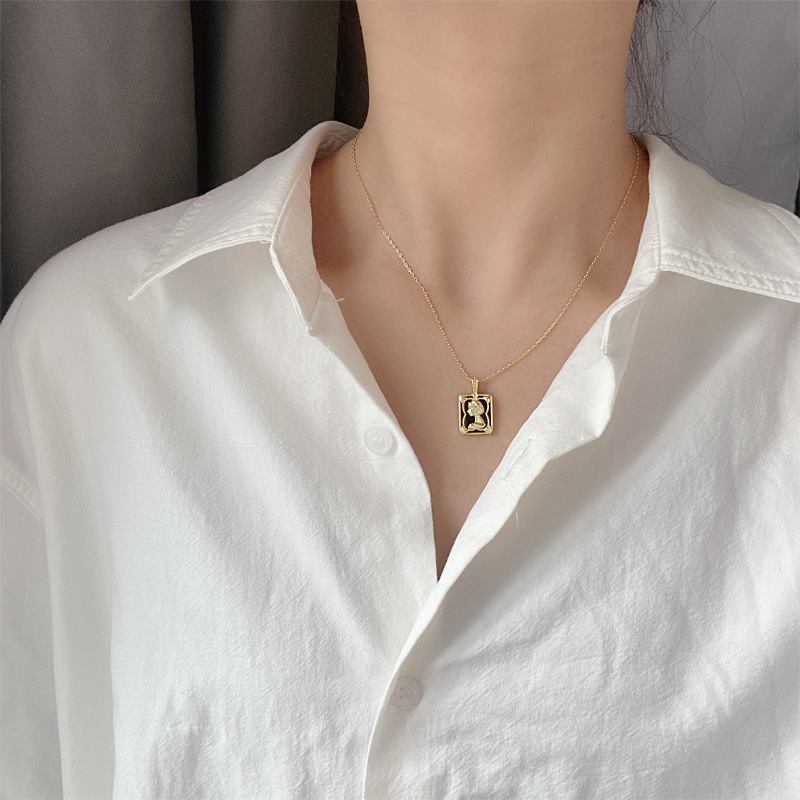 Elegant 925 Silver Rectangle Necklace for Women - XL-36 Design