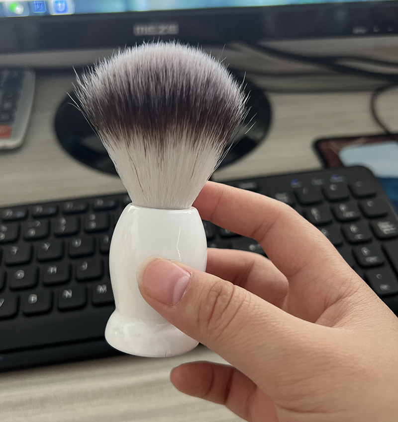 Portable Wooden Beard Brush with Nylon Bristles - 11cm Size