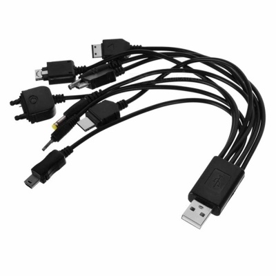 SZKINSTON 10-in-1 USB Cable for Multiple Mobile Interfaces, Black