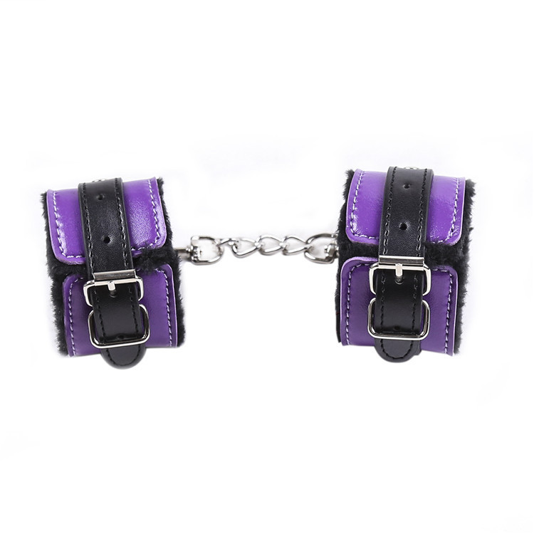 Pu Leather Handcuffs Footcuffs Game Toy