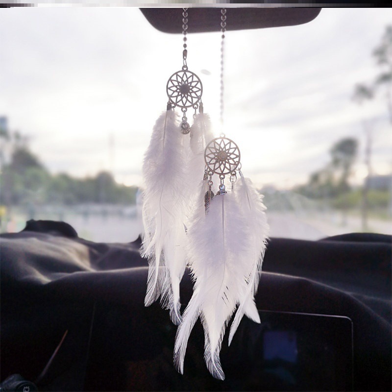 Dream Catcher Car Pendant – Cute Feather Blessing Decor