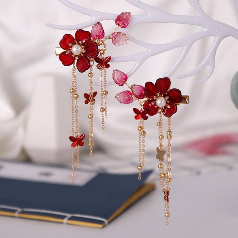 Colorful Floral Alloy Hairpins for Kids - Manual Craft Style