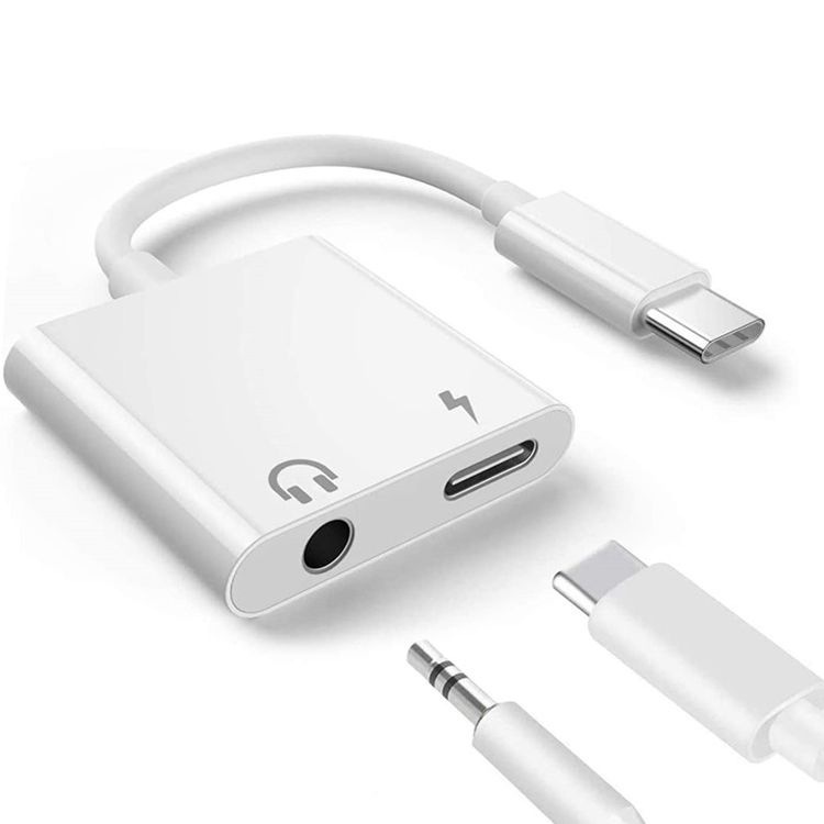 Type-C to 3.5mm 2-in-1 Adapter for All Devices - 9CM Length