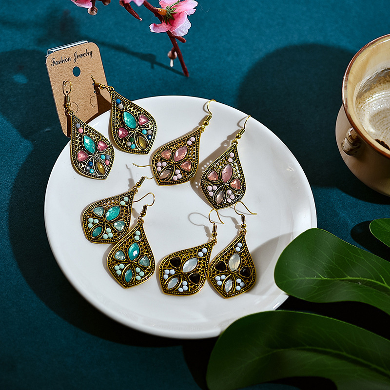 Chic Geometric Earrings in Black, Pink, Green, and Mixed Colors