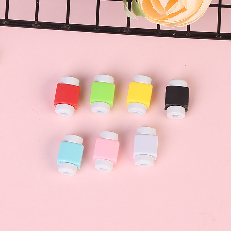 Customizable Cartoon Data Cable Protective Cover - Solid Color Winder