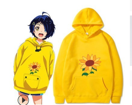 Korean Style Yellow Fleece Hooded Sweater - Loose Fit, Long Sleeve