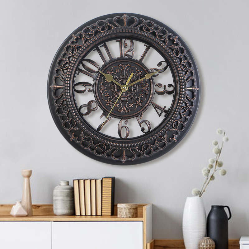 Elegant 12-Inch Antique Style Wall Clock - Quartz, Battery-Powered