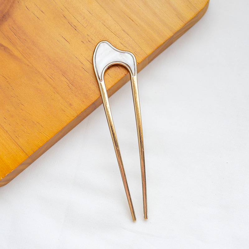Korean Style U-Shaped Alloy Hairpin in Multiple Colors