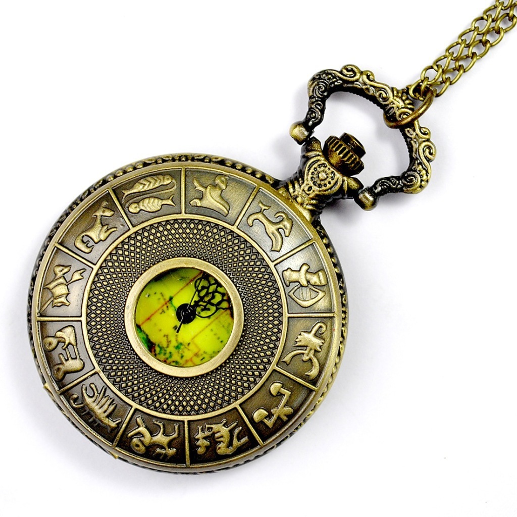 Antique World Time Watch with Quartz Movement and Alloy Band