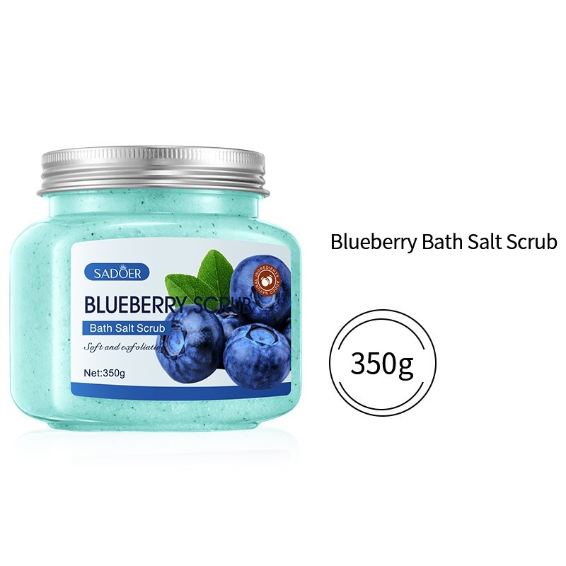Nourishing Bath Salt Scrubs: Shea, Mango & Blueberry, 350g Each - Image 3