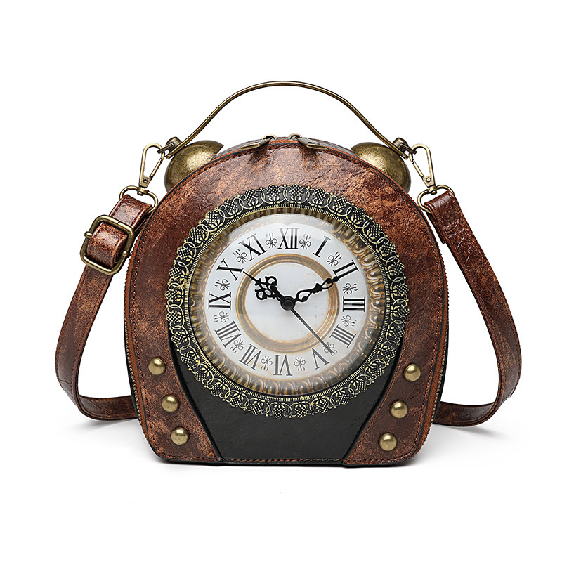 Retro Round Women's Handbag - Small PU Zipper Bag in 4 Colors