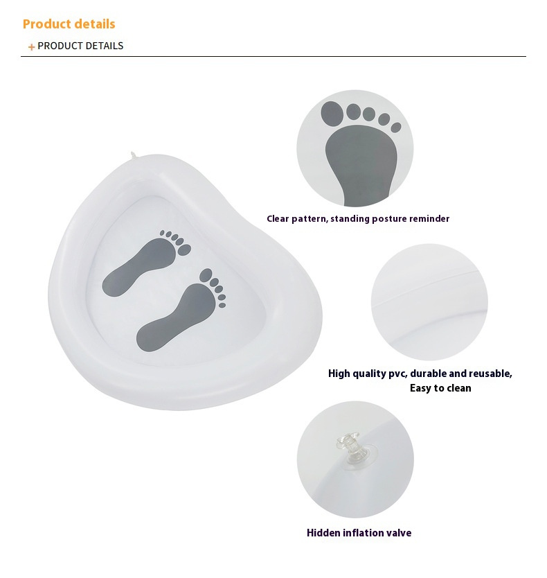 Inflatable Foot Bath Basin - 88x65CM White PVC Wash Setup - Image 5